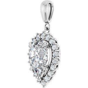 Platinum 12x8 mm Pear Pendant Mounting – image 3
