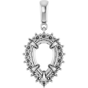 Platinum 12x8 mm Pear Pendant Mounting – image 2