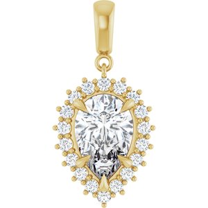 10K Yellow Gold 12x8 mm Pear Pendant Mounting