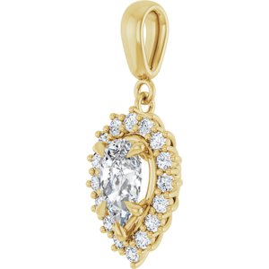 18K Yellow Gold 8.5x5.5 mm Pear Pendant Mounting – image 3
