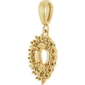 18K Yellow Gold 8.5x5.5 mm Pear Pendant Mounting – image 4