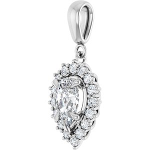 14K White Gold 8.5x5.5 mm Pear Pendant Mounting – image 3