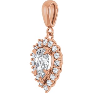 14K Rose Gold 8.5x5.5 mm Pear Pendant Mounting – image 3