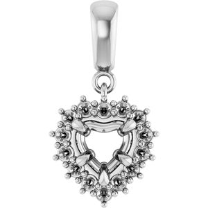 18K White Gold 5.5x5.5 mm Heart Pendant Mounting – image 2
