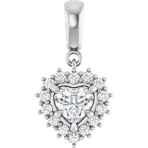 Continuum Sterling Silver 5.5x5.5 mm Heart Pendant Mounting