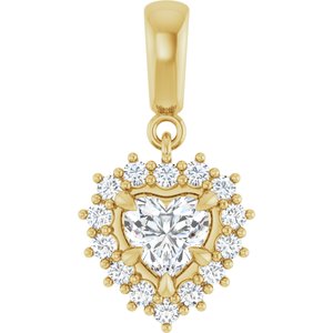 18K Yellow Gold 5.5x5.5 mm Heart Pendant Mounting
