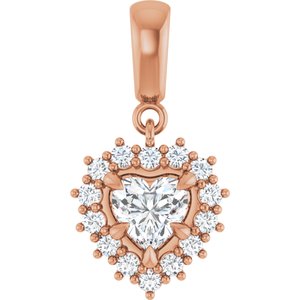 18K Rose Gold 5.5x5.5 mm Heart Pendant Mounting