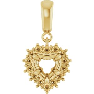 10K Yellow Gold 5.5x5.5 mm Heart Pendant Mounting – image 2