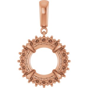 10K Rose Gold 13 mm Round Pendant Mounting – image 2