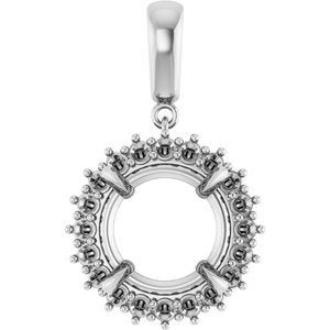 18K White Gold 13 mm Round Pendant Mounting – image 2