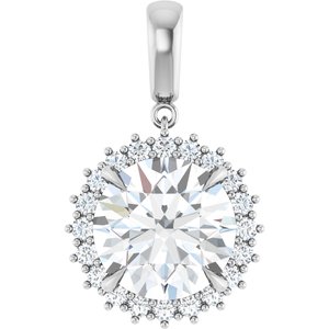 14K White Gold 13 mm Round Pendant Mounting