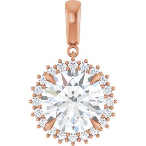 14K Rose Gold 13 mm Round Pendant Mounting