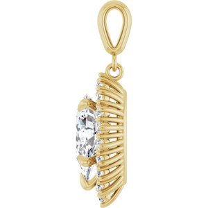 14K Yellow Gold 12x7.5 mm Pear Pendant Mounting – image 5