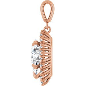 18K Rose Gold 12x7.5 mm Pear Pendant Mounting – image 5