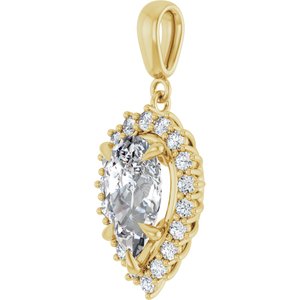 18K Yellow Gold 12x7.5 mm Pear Pendant Mounting – image 3