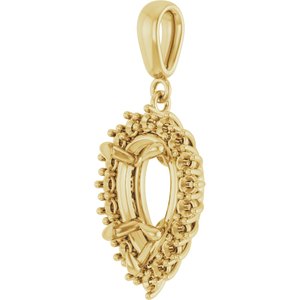 18K Yellow Gold 12x7.5 mm Pear Pendant Mounting – image 4