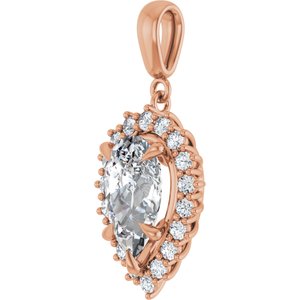18K Rose Gold 12x7.5 mm Pear Pendant Mounting – image 3