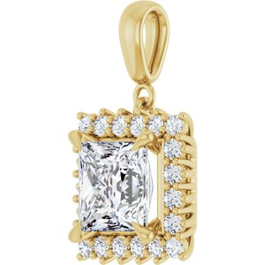 14K Yellow Gold 8x8 mm Square Pendant Mounting – image 3
