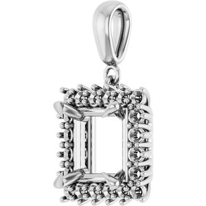Sterling Silver 8x8 mm Square Pendant Mounting – image 4