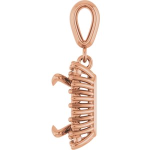 10K Rose Gold 8x8 mm Square Pendant Mounting – image 6