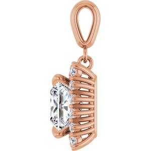 10K Rose Gold 8x8 mm Square Pendant Mounting – image 5
