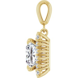 14K Yellow Gold 8x8 mm Square Pendant Mounting – image 5