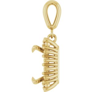 18K Yellow Gold 8x8 mm Square Pendant Mounting – image 6