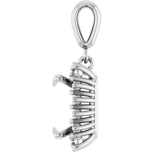 14Kx1 White Gold 8x8 mm Square Pendant Mounting – image 6