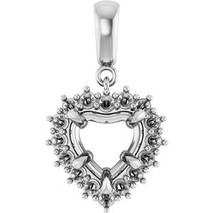 Platinum 8x8 mm Heart Pendant Mounting – image 2