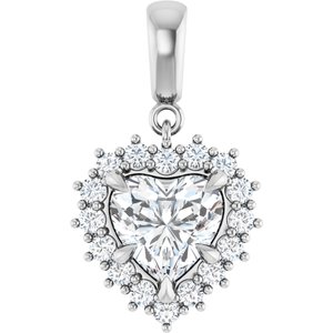 18K White Gold 8x8 mm Heart Pendant Mounting
