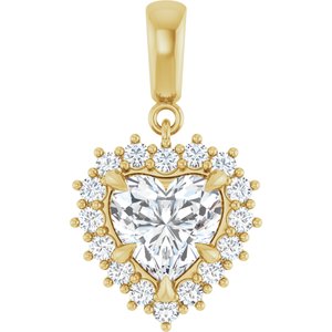 10K Yellow Gold 8x8 mm Heart Pendant Mounting