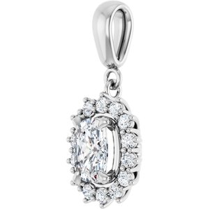 Continuum Sterling Silver 7x5 mm Elongated Cushion Pendant Mounting – image 3