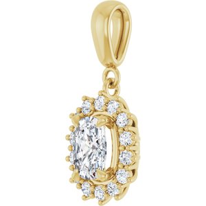 10K Yellow Gold 7x5 mm Elongated Cushion Pendant Mounting – image 3