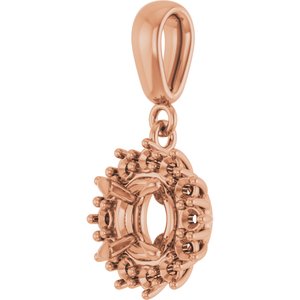 10K Rose Gold 6 mm Round Pendant Mounting – image 4