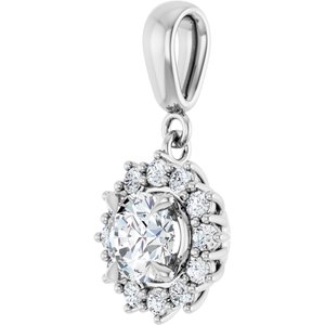10K White Gold 6 mm Round Pendant Mounting – image 3