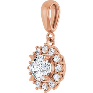 14K Rose Gold 6 mm Round Pendant Mounting – image 3