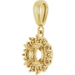 10K Yellow Gold 6 mm Round Pendant Mounting – image 4