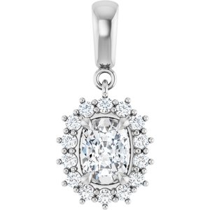 Continuum Sterling Silver 7x5 mm Elongated Cushion Pendant Mounting