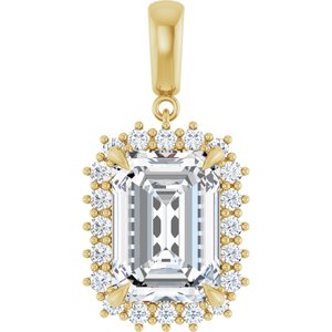 14K Yellow Gold 14x10 mm Emerald Pendant Mounting
