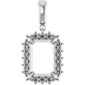 Platinum 14x10 mm Emerald Pendant Mounting – image 2