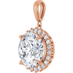 10K Rose Gold 15 mm Round Pendant Mounting – image 3