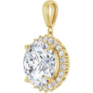 18K Yellow Gold 15 mm Round Pendant Mounting – image 3