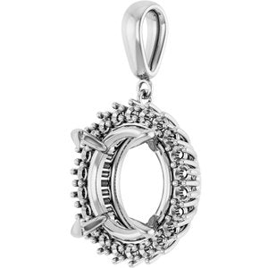 10K White Gold 15 mm Round Pendant Mounting – image 4