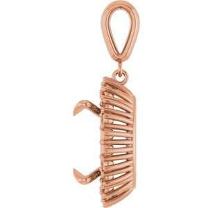 10K Rose Gold 15 mm Round Pendant Mounting – image 6