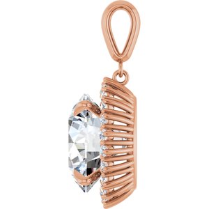 18K Rose Gold 15 mm Round Pendant Mounting – image 5
