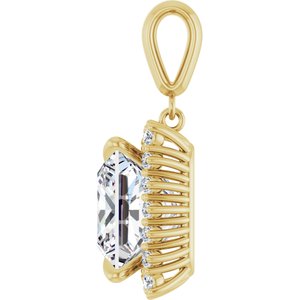 10K Yellow Gold 12x12 mm Square Pendant Mounting – image 5