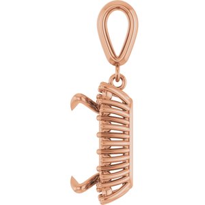 10K Rose Gold 12x12 mm Square Pendant Mounting – image 6