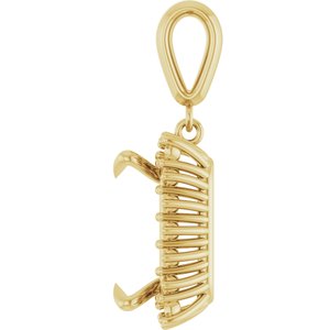 10K Yellow Gold 12x12 mm Square Pendant Mounting – image 6