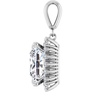 14K White Gold 12x12 mm Square Pendant Mounting – image 5