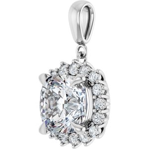 Platinum 10x10 mm Cushion Pendant Mounting – image 3